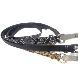 Tan Leopord Gray Black Snakeskin Thin Animal Print Belts Size Large